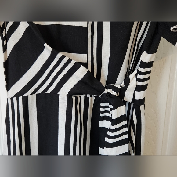 ASOS Oasis Stripe Midi Dress, Black and White, Size US 6 - Picture 3 of 6